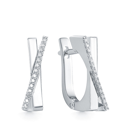 Серьги из белого золота с бриллиантами