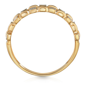 Кольцо из красного золота с фианитом