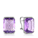 Серьги с французским замком из белого золота с бриллиантами