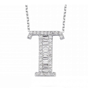 Колье из белого золота с бриллиантом