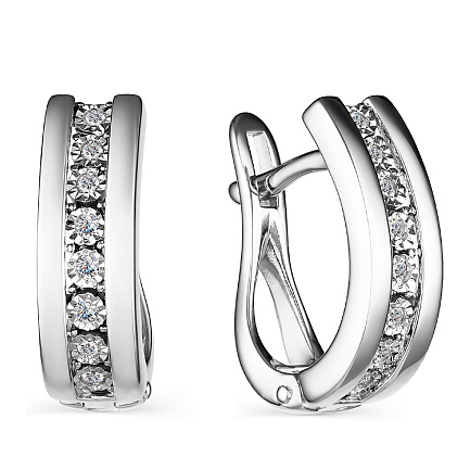 Серьги из белого золота с бриллиантами