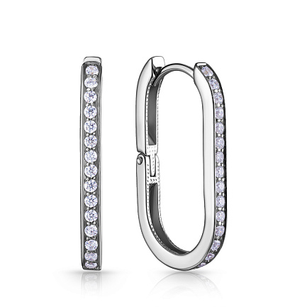 Серьги из серебра с фианитом