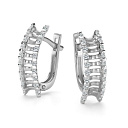 Серьги с английским замком из белого золота с бриллиантами