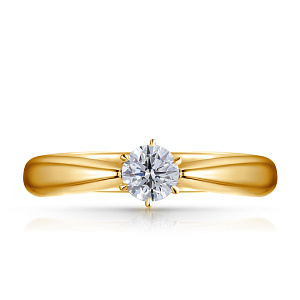 Кольцо помолвочное из желтого золота с бриллиантом