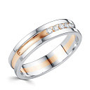 Кольцо обручальное из комбинированного золота