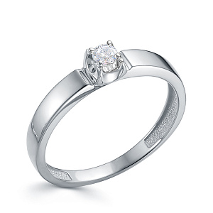 Кольцо из белого золота с бриллиантом