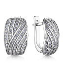 Серьги с английским замком из серебра с фианитом