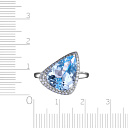 Кольцо из белого золота с бриллиантами, топазом