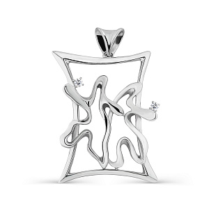 Подвеска из серебра с фианитами