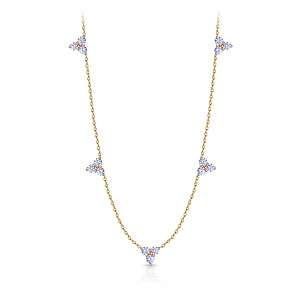 Колье из желтого золота с фианитом