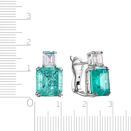 Серьги из серебра с цирконием