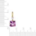 Подвеска из желтого золота с аметистом, фианитом