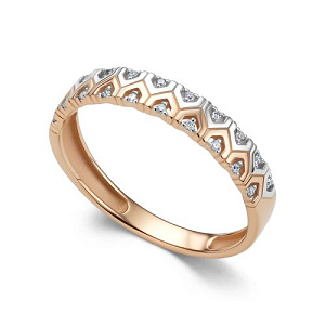 Кольцо из красного золота с бриллиантами