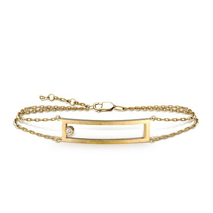 Браслет декоративный из желтого золота с бриллиантом