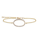 Браслет декоративный из желтого золота с бриллиантами, плетение якорное