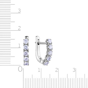 Серьги с английским замком из белого золота с бриллиантом