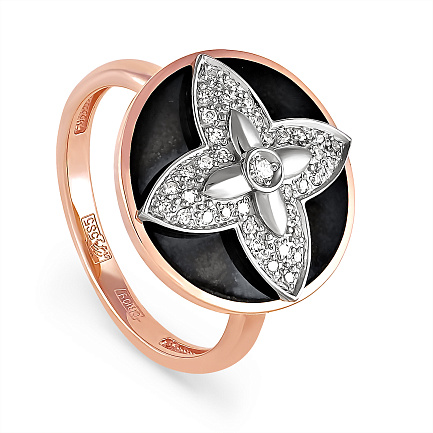 Кольцо из красного золота с бриллиантами