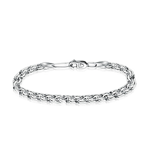 Браслет ручной работы из серебра, плетение бисмарк