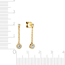 Серьги-пусеты из желтого золота с бриллиантами