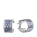 Серьги из серебра с кожей