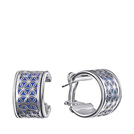 Серьги из серебра с кожей