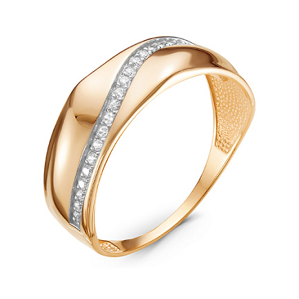 Кольцо из красного золота с бриллиантами