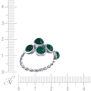 Кольцо из серебра с агатом