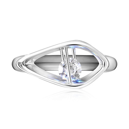 Кольцо из белого золота с бриллиантами