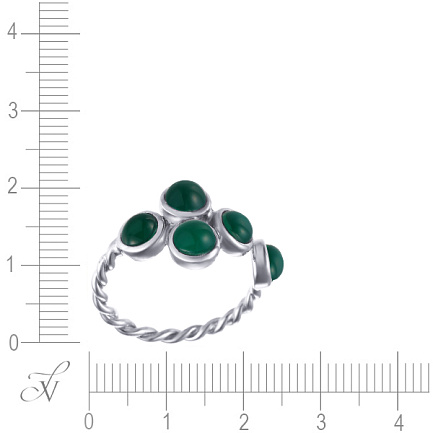 Кольцо из серебра с агатом