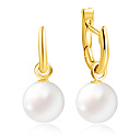 Серьги из желтого золота с жемчугом