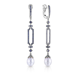 Серьги из белого золота с бриллиантом