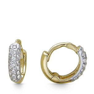 Серьги из желтого золота с фианитом