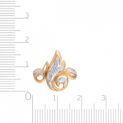 Кольцо из красного золота с фианитом