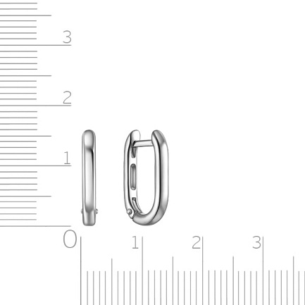 Серьги с английским замком из белого золота с бриллиантами