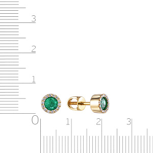 Серьги из желтого золота с бриллиантами