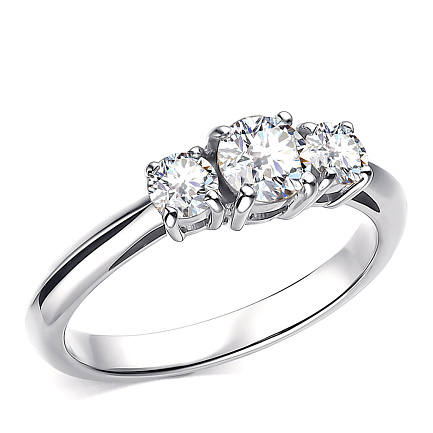 Кольцо из белого золота с бриллиантами