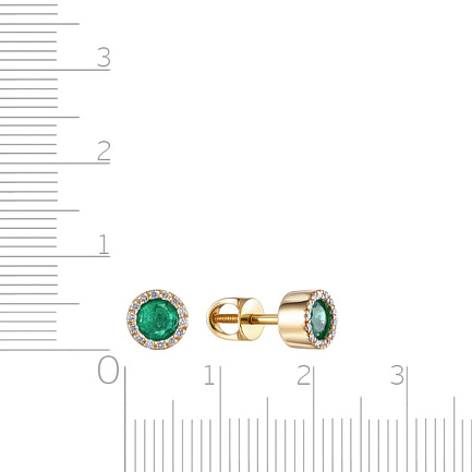 Серьги из желтого золота с бриллиантами