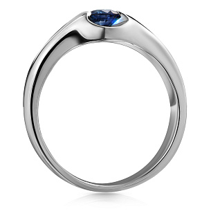 Кольцо из белого золота с сапфиром