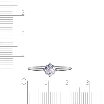 Кольцо из белого золота с бриллиантом