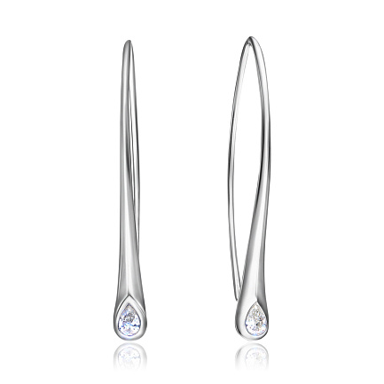 Серьги из белого золота с бриллиантами