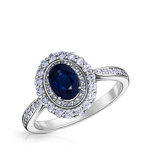 Кольцо из белого золота с бриллиантом