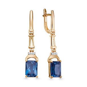 Серьги из красного золота с топазом