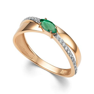 Кольцо из красного золота с бриллиантом