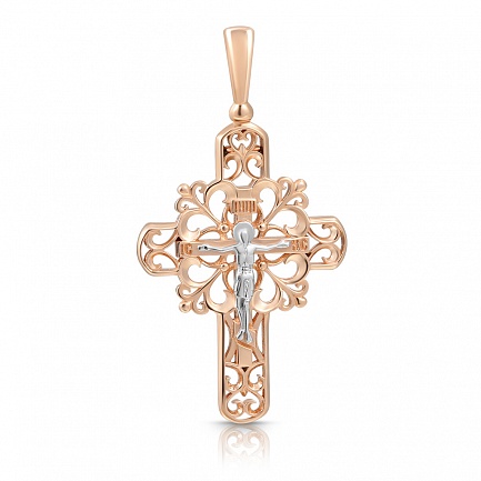 Крест из комбинированного золота