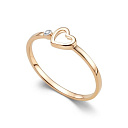 Кольцо из красного золота с бриллиантом