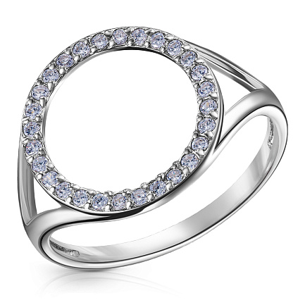 Кольцо из серебра с фианитом