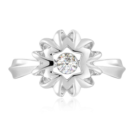 Кольцо из белого золота с бриллиантом