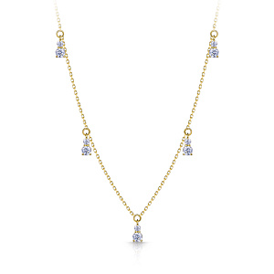 Колье из желтого золота с фианитом