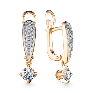 Серьги из красного золота с бриллиантами