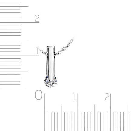 Колье из белого золота с бриллиантом, плетение якорное
